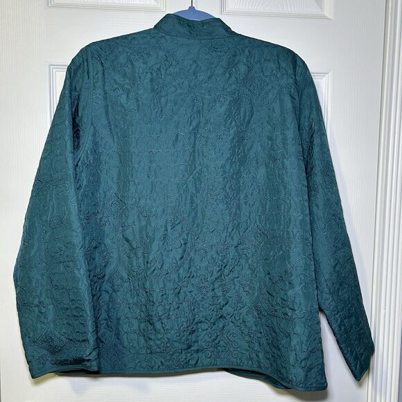 Alfred Dunner Women’s Long Sleeve Textured Pull On Jacket Teal Size 10 NWOT - Picture 7 of 8